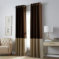 Curtainworks Kendall Indoor Polyester Room Darkening Grommet Single Panel Curtain, Chocolate, 52" x 108"