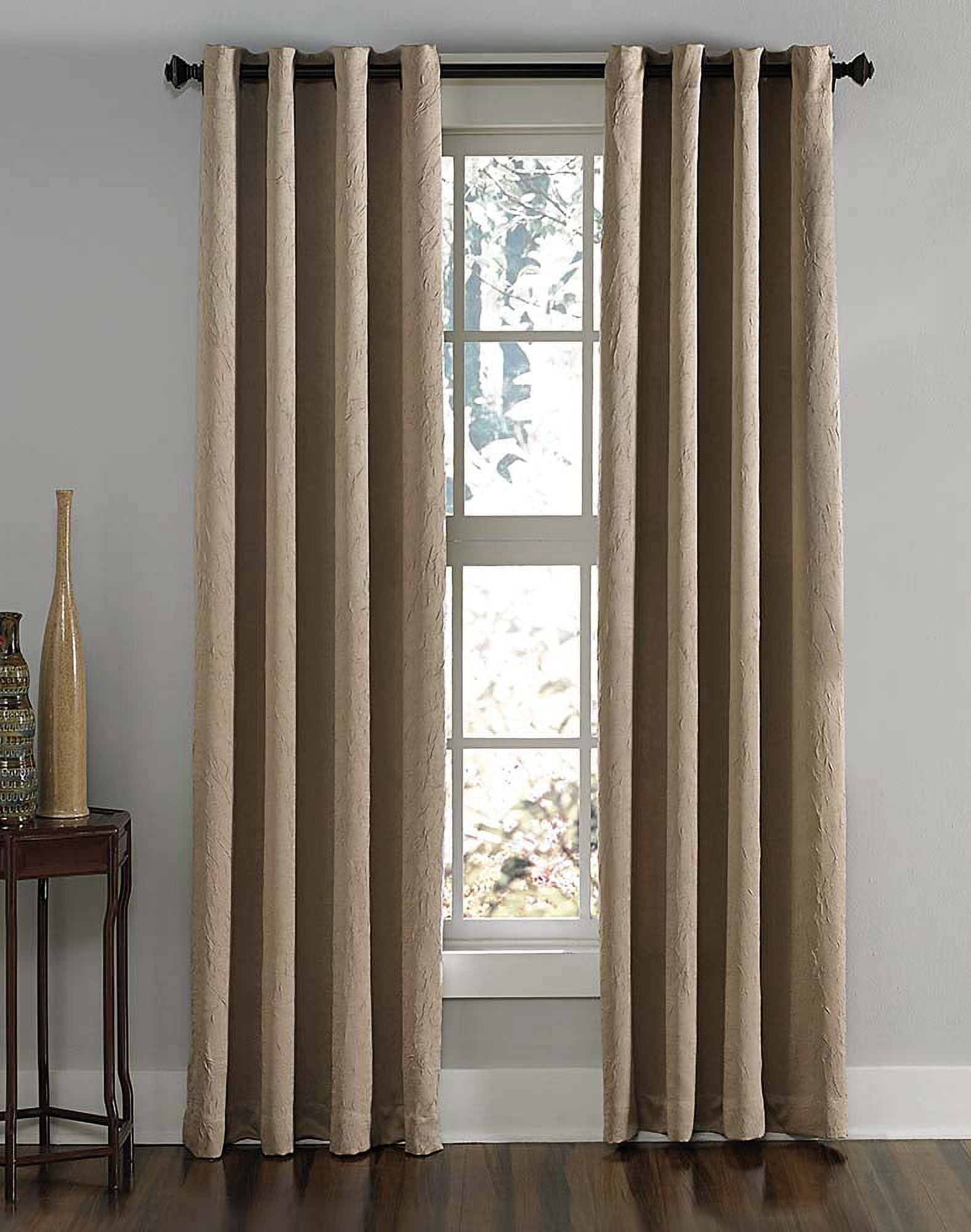 Curtainworks Lenox Grommet Curtain Single Panel, Indoor, 50"W x 120"L, Taupe, Adult