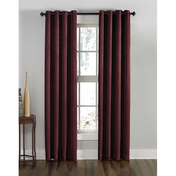 Curtainworks Lenox Grommet Curtain 50" x 144", Wine, Adult