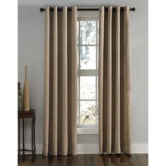 Curtainworks Lenox Grommet Curtain 50" x 84", Taupe, Adult