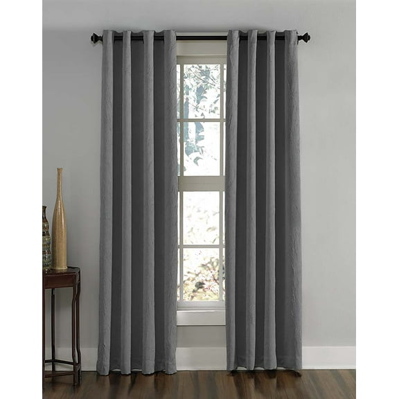 Curtainworks Lenox Grommet Standard Indoor Curtain Single Panel, 50"x 132", Gray, Adult