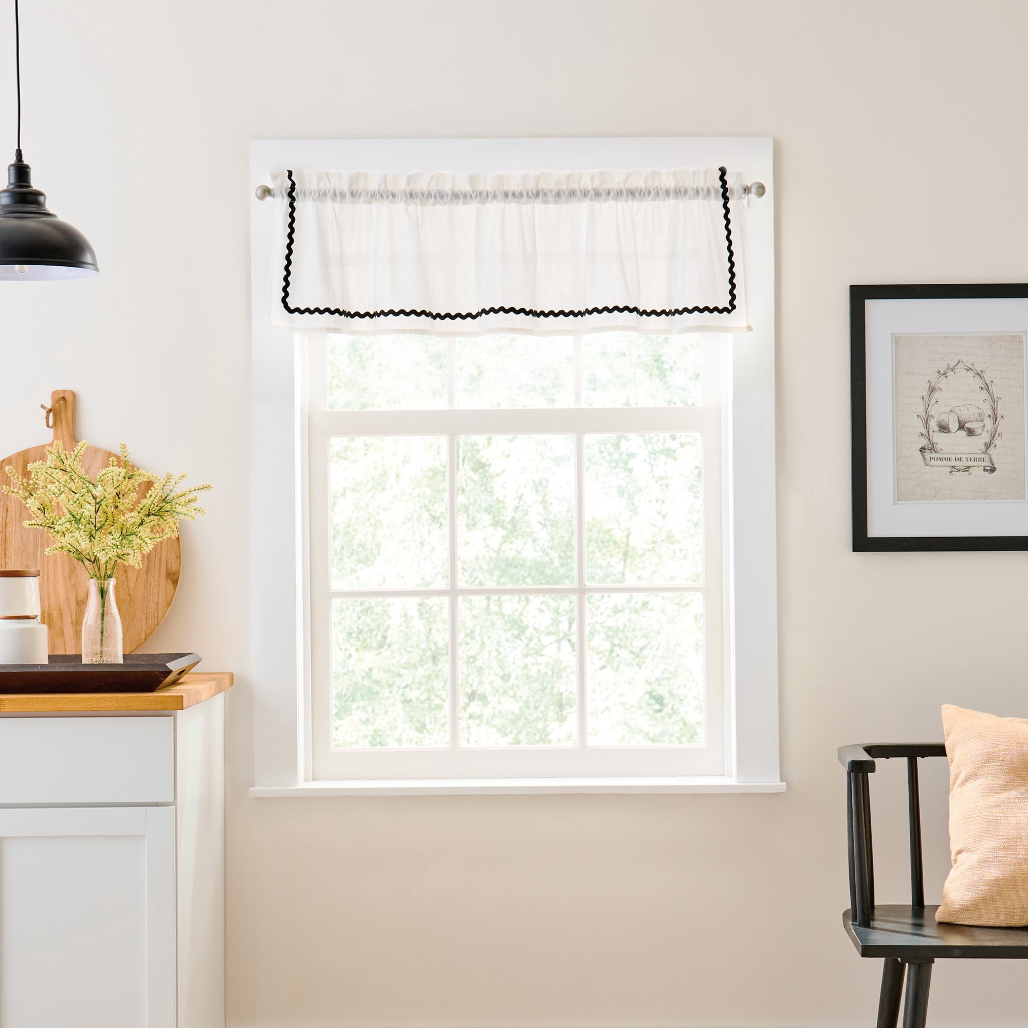 Curtainworks Rita Valance White, 1 Piece, Indoor, Rod Pocket, 58" x 14", Adult