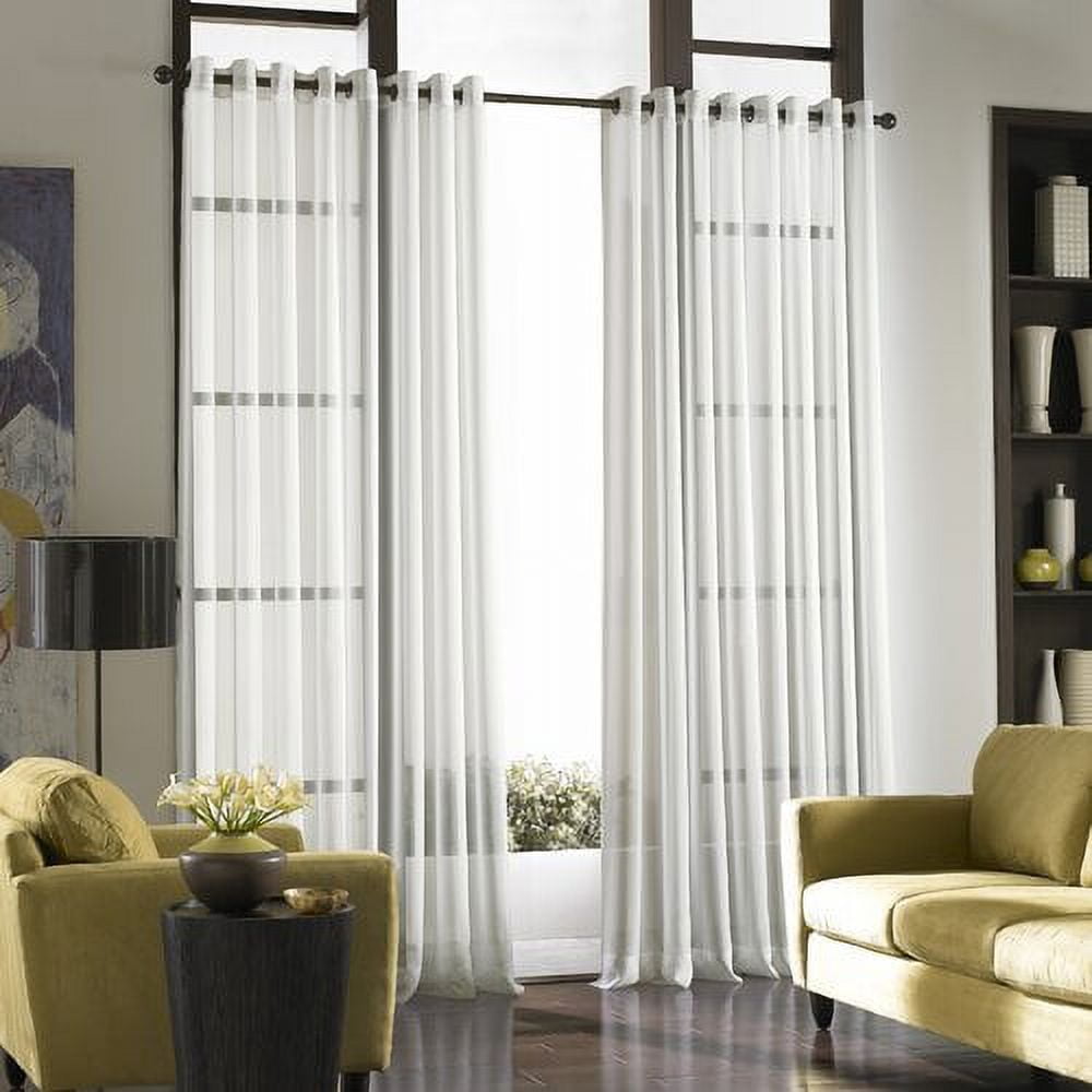 Curtainworks Soho Voile Oyster 59 In. W X 108 In. L Grommet Curtain Panel 1q804308oy