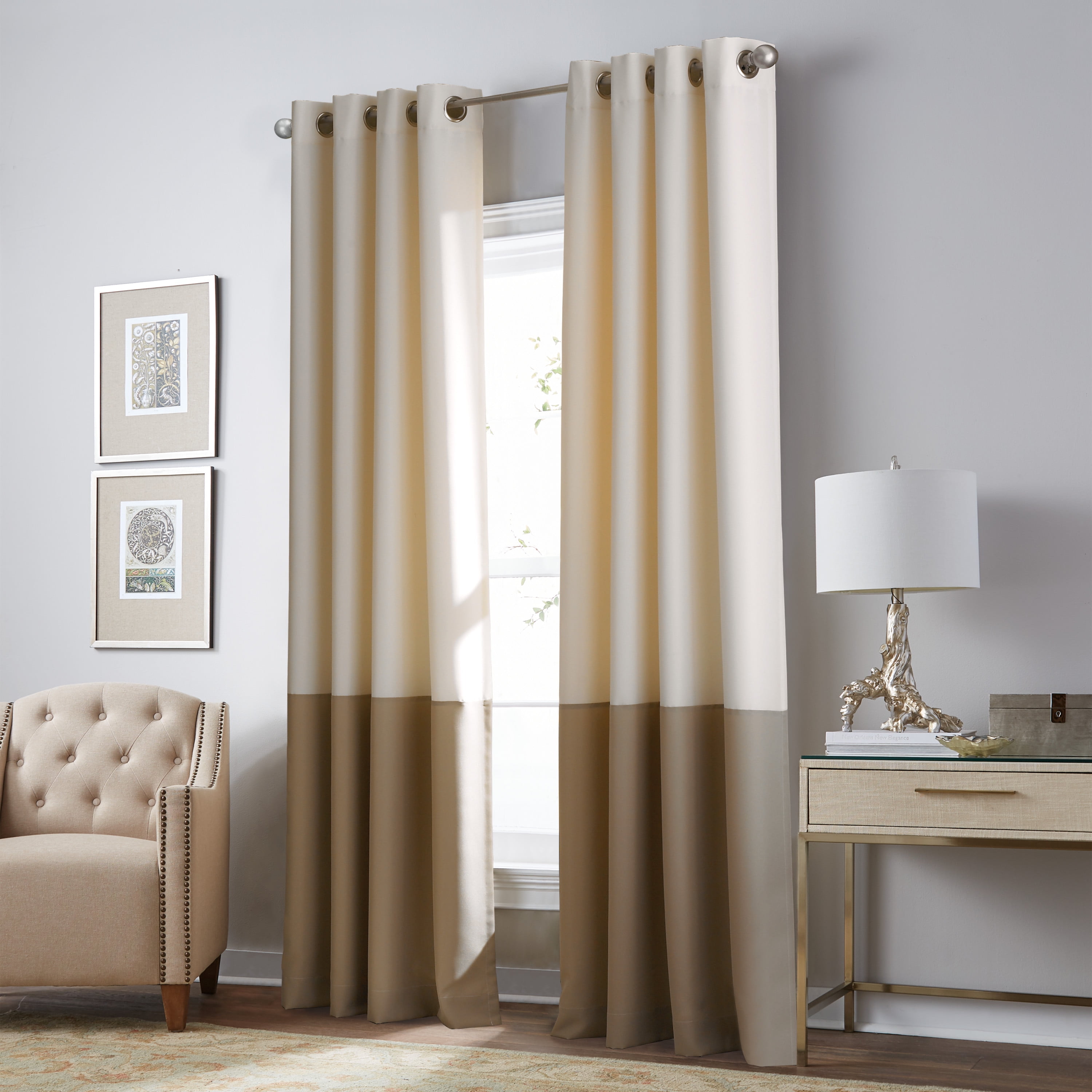 Curtainworks Traditional Solid Print Grommet Curtain Panel, 52" x 95"