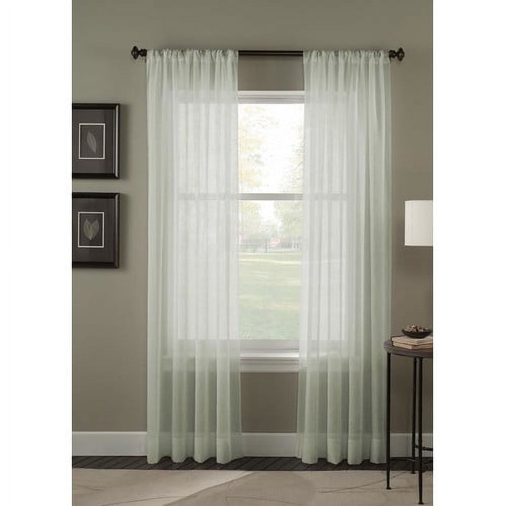 Winter White 108" Sheer Polyester Rod Pocket Curtain Panel