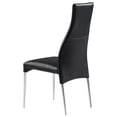 thumbnail image 1 of Curtis Dining Chair, Faux Leather-Color:Black,Finish:Polished Stainless Steel, 1 of 7