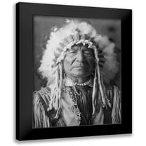 Curtis, Edward 12x14 Black Modern Framed Museum Art Print Titled - Sitting Bear, Arikara