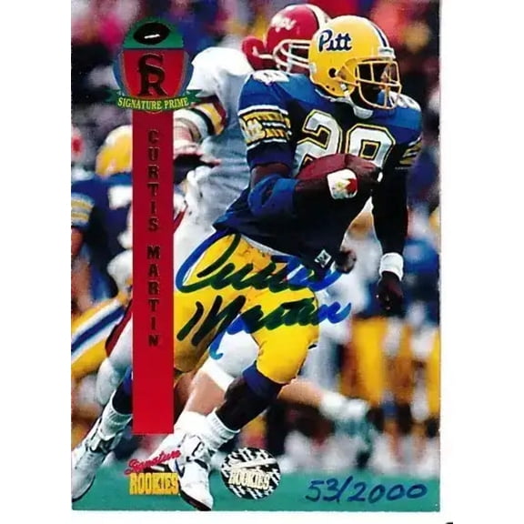 Curtis Martin certified signed Pitt Panthers 1995 Signature Rookies card