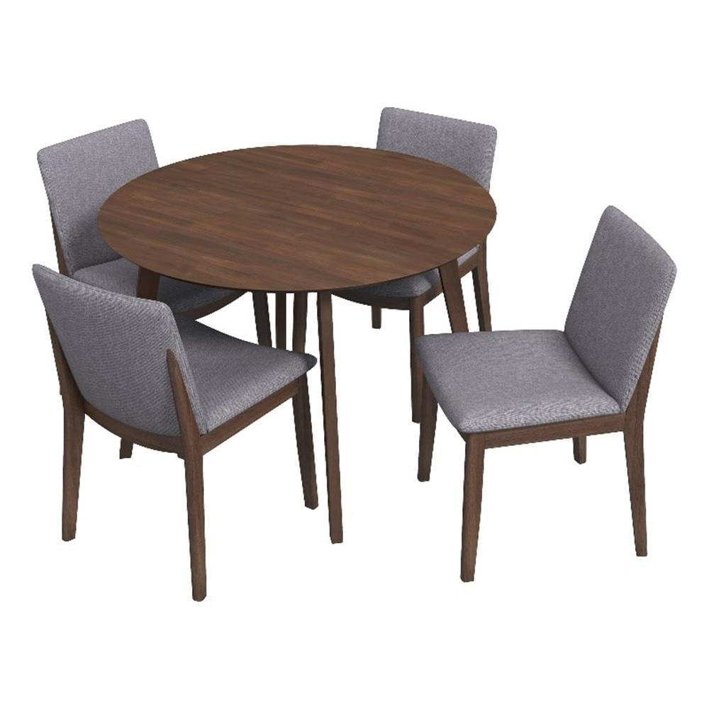 Curtis Modern Solid Wood Dining Table and 4 Chair Set - Walmart.com