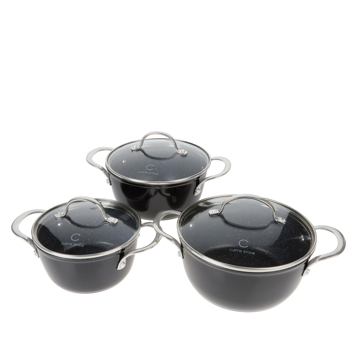 Buy Curtis Stone Dura-Pan Nonstick 15-piece Nesting Cookware Set Model  655-425 by Nobody Lower on Dot & Bo