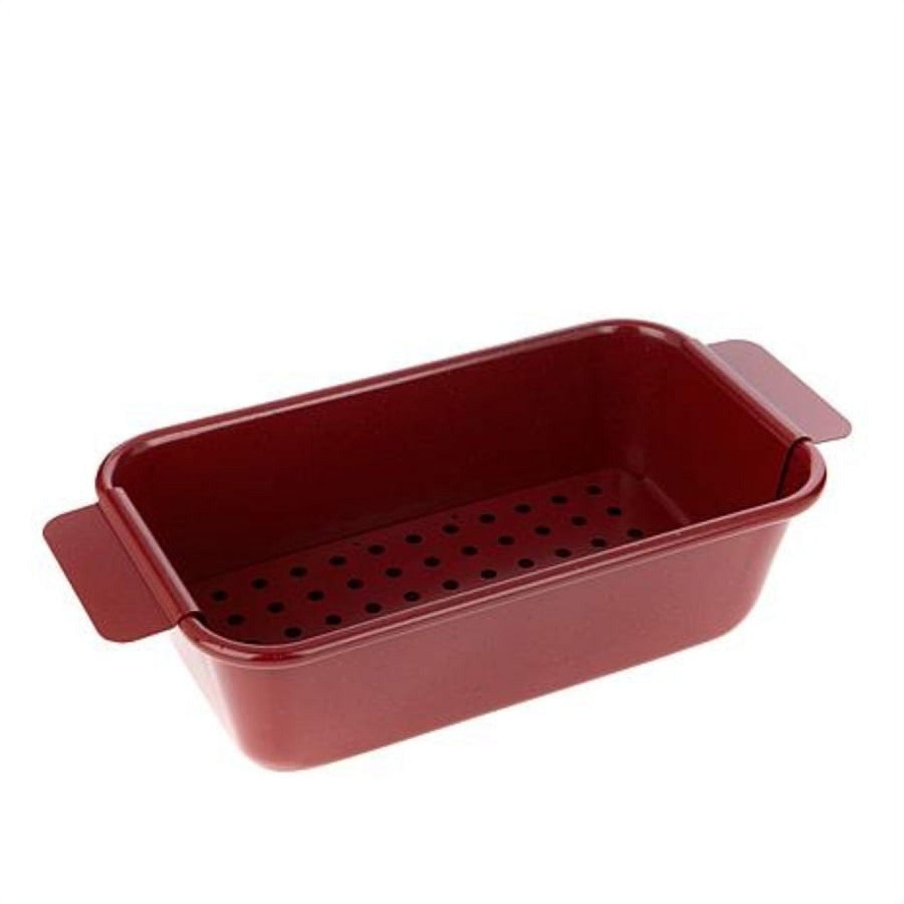 Curtis Stone Dura-Bake Loaf Pan with Insert 573438-611 Red Used 