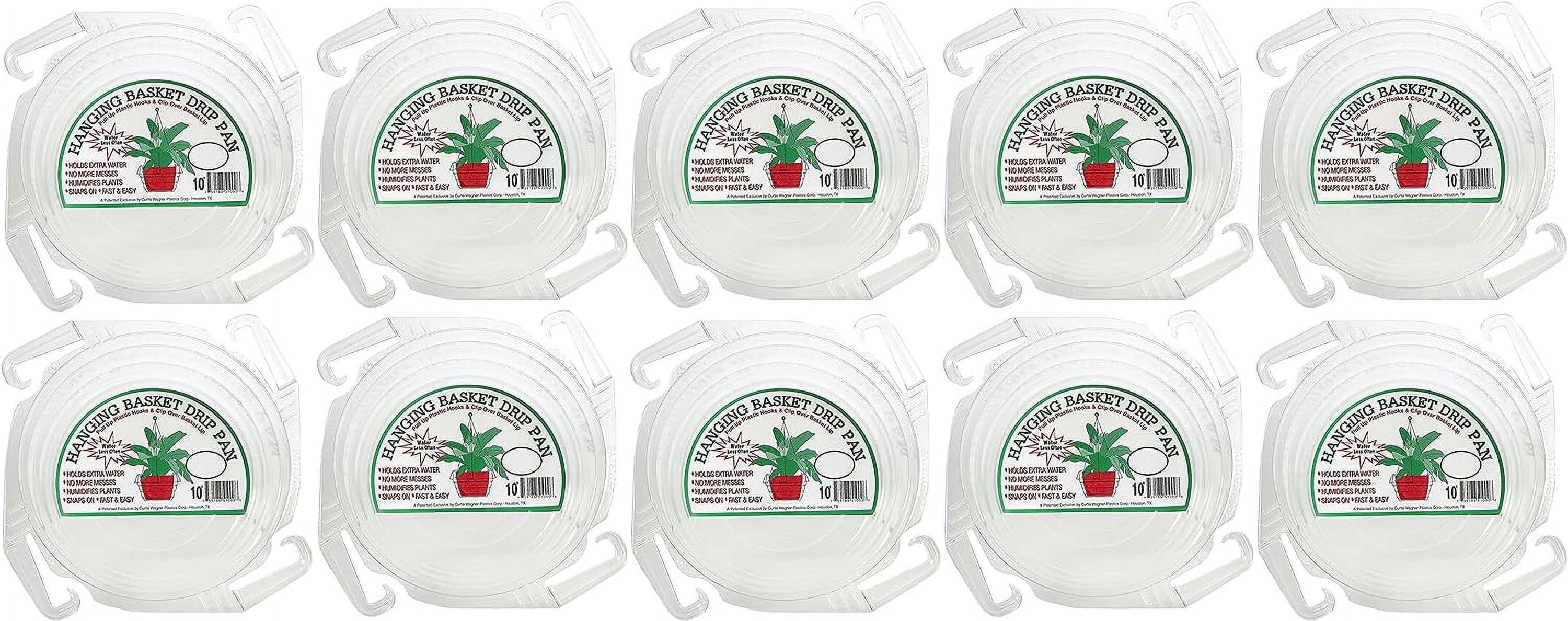 Curtis Wagner 10" Clear Hanging Basket Drip Pan Saucer (10Pack