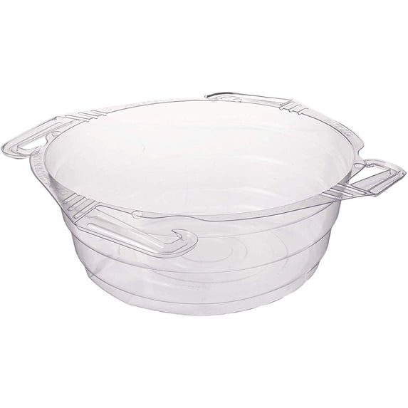 Curtis Wagner Plastics Plant Hanging Basket Drip Pans (5-Pack) - Clear, Round (Diameter = 7.37" Base, 10" Top, 3.7" Depth) Thin Plastic Indoor Outdoor