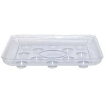 Curtis Wagner Plastics SQDS-1200 12 in. Square Plastic Carpet Saver Footed Planter Saucer, Clear