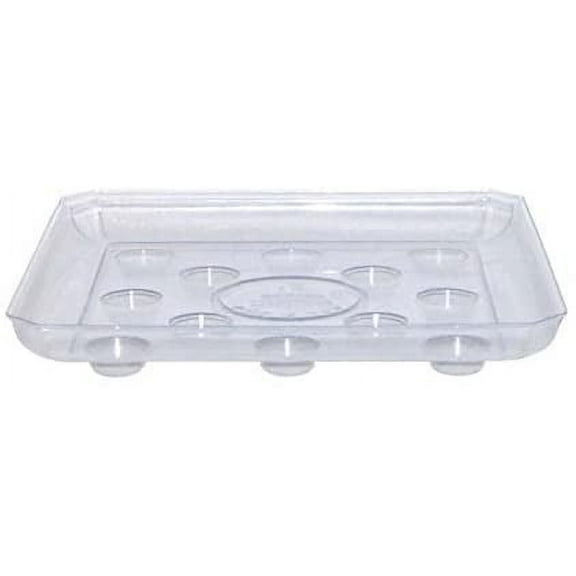 Curtis Wagner Plastics SQDS-1200 12 in. Square Plastic Carpet Saver Footed Planter Saucer, Clear
