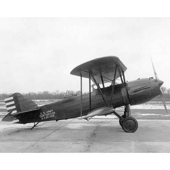Curtiss O-26 Observation Aircraft Side View Style - A - 24x36 Inch Glossy Laminated Aviation Poster - Stunning Detail and Bold Colors