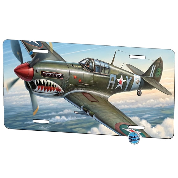 Curtiss P-40 Warhawk WWII US Fighter Bomber Plane Metal Novelty License Plate