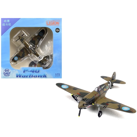 Curtiss P-40B/C Warhawk Aircraft "Chinese Air Force" (1942) 1st American Volunteer Group 1/72 Diecast Model Airplane by Legion