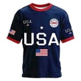 thumbnail image 1 of Curuila 250 Anniversary Usa Shirt For Men Print Short Sleeve Crew Neck Comfort Patriotic Tee Navy Size 3Xl, 1 of 3