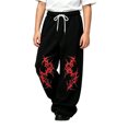 thumbnail image 1 of Curuila Child Boys Sweatpants Elastic Waistband Drawstring Graphic Print Wide Leg Pants For Boys Loose Fit Soft Casual Joggers Trousers Size 4-5 Years, 1 of 5