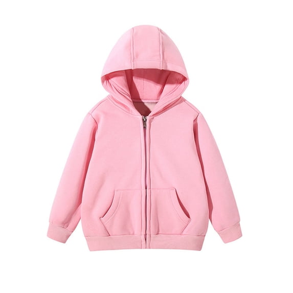 Curuila Child Girls Coat With Zipper Long Sleeve Solid Color Hooded Jacket For Girls Winter Warm Fashionable Outerwear Size 8-9 Years