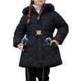 thumbnail image 1 of Curuila Child Girls Long Coat Long Sleeve Solid Color Hooded Jacket For Girls Winter Warm Casual Outerwear Size 5-6 Years, 1 of 8