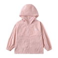 thumbnail image 1 of Curuila Child Girls Sun Jacket Long Sleeve Solid Color Hooded Coat For Girls Loose Fit Comfort Outerwear Size 10-11 Years, 1 of 5