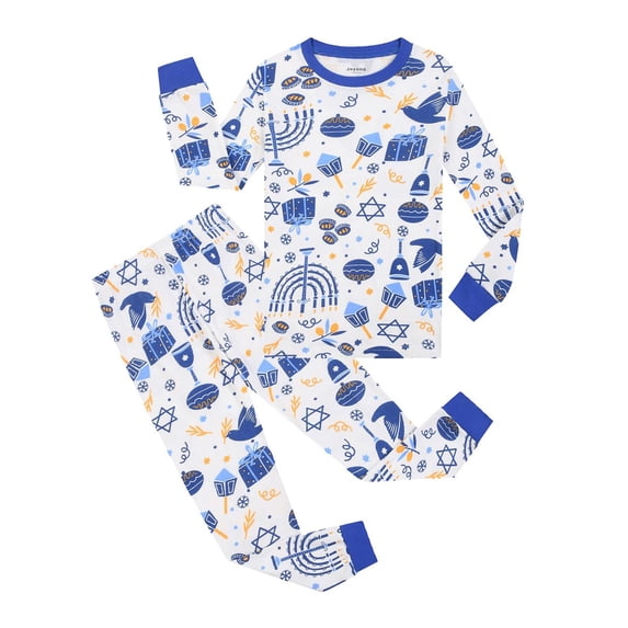 Curuila Child Kids Girls 2 Piece Set Long Sleeve Graphic Print Crew Neck Tops With Pants Spring Autumn Fashion Clothes Set Blue Size 5-6 Years