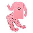 thumbnail image 1 of Curuila Child Kids Girls 2 Piece Set Long Sleeve Graphic Print Crew Neck Tops With Pants Spring Autumn Fashion Clothes Set Pink Size 5-6 Years, 1 of 2