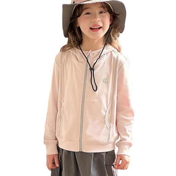 Curuila Child Toddler Girls Coat With Zipper Long Sleeve Solid Color Hooded Jacket For Girls Everyday Wear Soft Outerwear Size 6-7 Years
