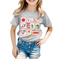 thumbnail image 1 of Curuila Child Toddler Girls T-Shirts Short Sleeve Cartoon Print Crew Neck Tops For Girls Loose Fit Fashionable Back To School Clothes Size 8-9 Years, 1 of 4