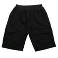 thumbnail image 1 of Curuila Children Boys Cargo Shorts With Pocket Casual Loose Fit Elastic Waist Solid Color Stretch Shorts Black Size 10-11 Years, 1 of 8