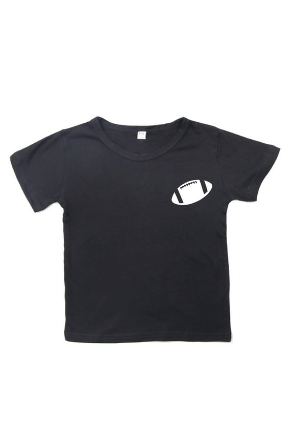 Children Boys Shirts Short Sleeve Rugby Football Letter Prints Crew Neck T Shirt For Boys Girls Black Size 2-3 Years