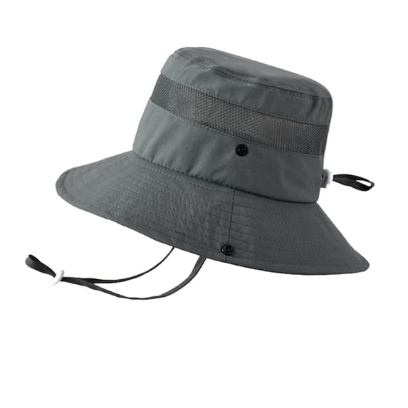 Curuila Children Girls Boys Fisherman Hat Adjustable Outdoor Summer Solid Color Fashionable Soft Caps Gray Size One Size