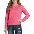 thumbnail image 1 of Curuila Children Girls Boys Shirts Long Sleeve Crew Neck Solid Color T Shirts Comfortable Autumn Winter Tops Basic Tees Size 12-24 Months Pink, 1 of 4