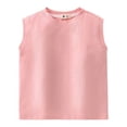 thumbnail image 1 of Curuila Children Girls Boys T Shirt Sleeveless Vest Solid Color Crew Neck Fashion Comfort Tee Pink Size 3-4 Years, 1 of 4