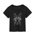 thumbnail image 1 of Curuila Children Girls Boys Tops Easter Cartoon Print Crew Neck Short Sleeved Casual Fashion T Shirt Black Size 2-3 Years, 1 of 3