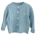 thumbnail image 1 of Curuila Children Girls Clothes Long Sleeve Crew Neck Solid Cardigan Spring Autumn Sweater Coat Blue Size 8-9 Years, 1 of 4