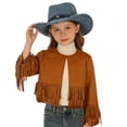 thumbnail image 1 of Curuila Children Girls Coat With Tassels Long Sleeve Solid Color Crew Neck Jacket For Girls Spring Autumn Comfort Outerwear Size 11-12 Years, 1 of 8