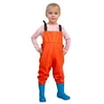 thumbnail image 1 of Curuila Children Girls Jumpsuits Sleeveless Solid Color Square Neck Suspender Pants For Girls Waterproof Comfortable Waders Orange Size 4-5 Years, 1 of 7