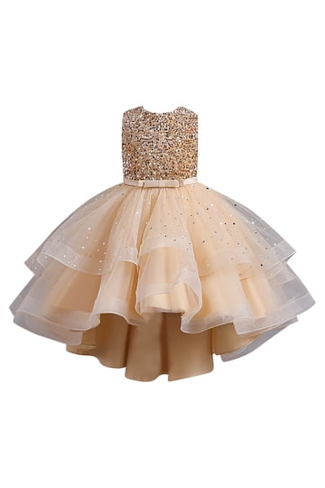 Little Girls Casual Dresses in Girls Casual Dresses | Gold - Walmart.com