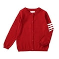 thumbnail image 1 of Curuila Children Girls Sweater Long Sleeve Crew Neck Solid Color Cardigan With Button Spring Autumn Coat Size 7-8 Years Red, 1 of 4