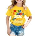 thumbnail image 1 of Curuila Children Girls Tshirt Short Sleeve Letter Print Crew Neck Tops For Girls Everyday Wear Comfort Tee Size 6-7 Years, 1 of 3