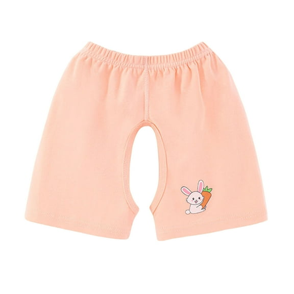 Curuila Boys Girls Summer Shorts Elastic Waist Cartoon Print Breathable Comfortable Shorts Pink Size 3-6 Months