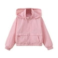 thumbnail image 1 of Curuila Infant Child Girls Coat With Zipper Long Sleeve Solid Color Hooded Jacket For Girls Everyday Wear Comfortable Outerwear Size 6-7 Years, 1 of 4
