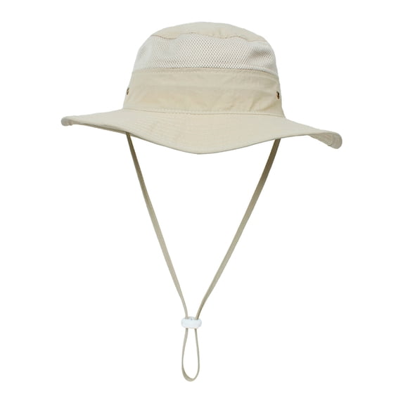 Curuila Infant Kids Girls Boys Fisherman Hat With Straps Solid Color Summer Soft Comfortable Caps Beige Size 0-1 Y
