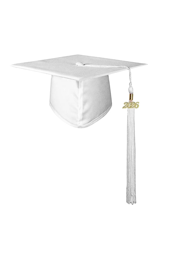 Infant Kids Girls Boys Graduation Caps With Tassel Solid Color Fashion Comfort Hats White Size M
