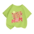 thumbnail image 1 of Curuila Kid Girls Tops Letter Print Crew Neck Short Sleeve Tee Summer Casual Loose T Shirt Light Green Size 8-10 Years, 1 of 4