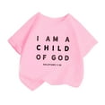 thumbnail image 1 of Curuila Kid Girls Tops Letter Print Crew Neck Short Sleeve Tee Summer Casual Loose T Shirt Pink Size 10-12 Years, 1 of 4