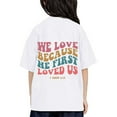 thumbnail image 1 of Curuila Kid Girls Tops Letter Print Crew Neck Short Sleeve Tee Summer Casual Loose T Shirt White Size 12-13 Years, 1 of 4